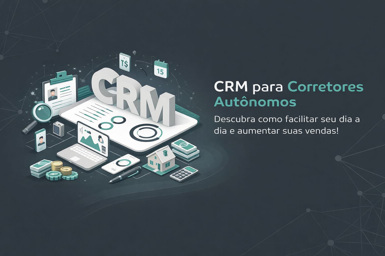 Corretor autônomo usando CRM no celular para acompanhar leads imobiliários